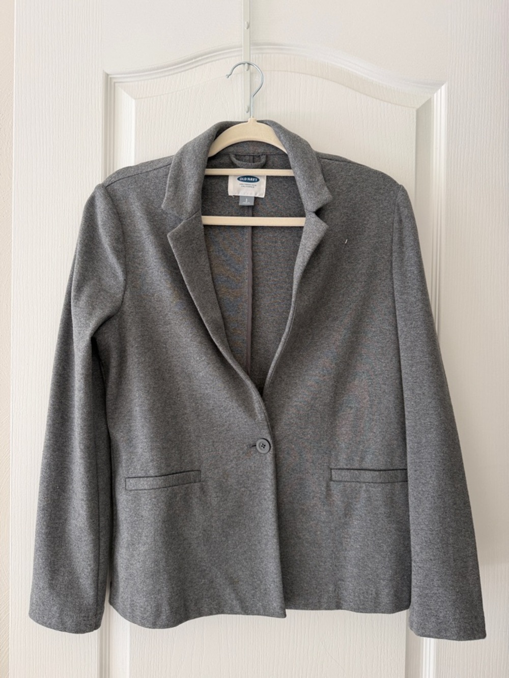 Old Navy Women's Heather Gray Single-Button Blazer